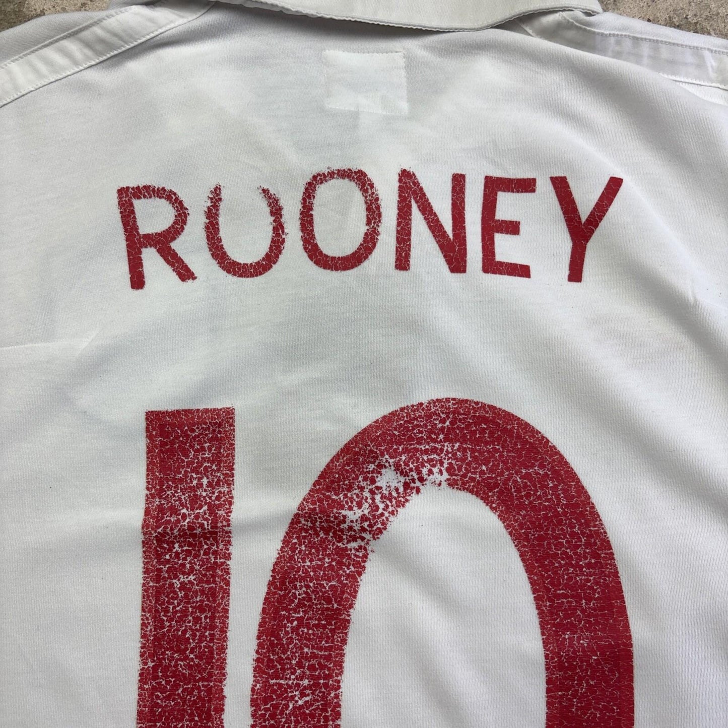 White Umbro 2009/10 England Rooney Football Shirt | Size L