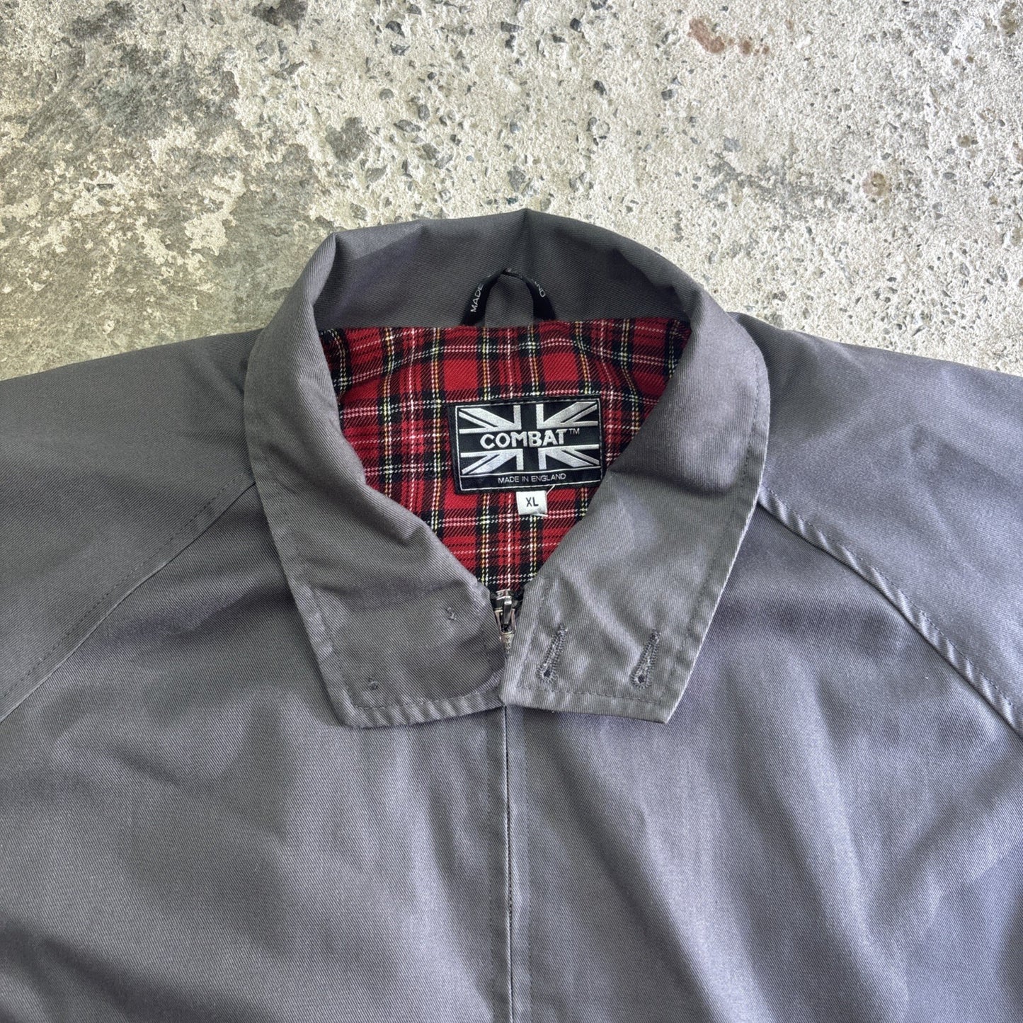 Grey Harrington Jacket W/ Tartan Interior | Size XL