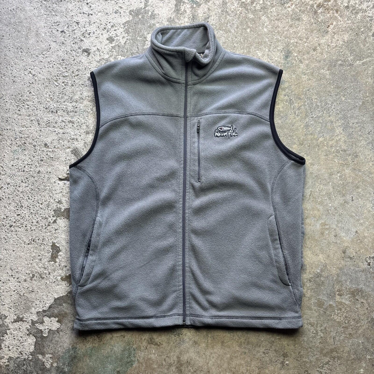 Weird Fish Men's Grey Full Zip Fleece Gilet 00s - M