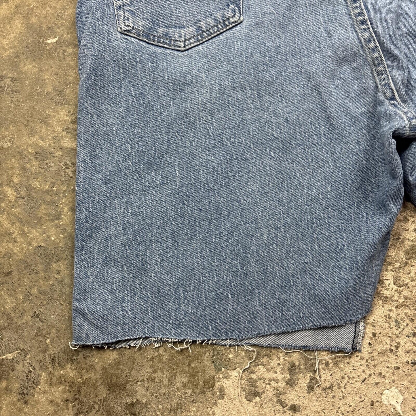 Blue Denim Wrangler Cut Off Jean Shorts | W42"