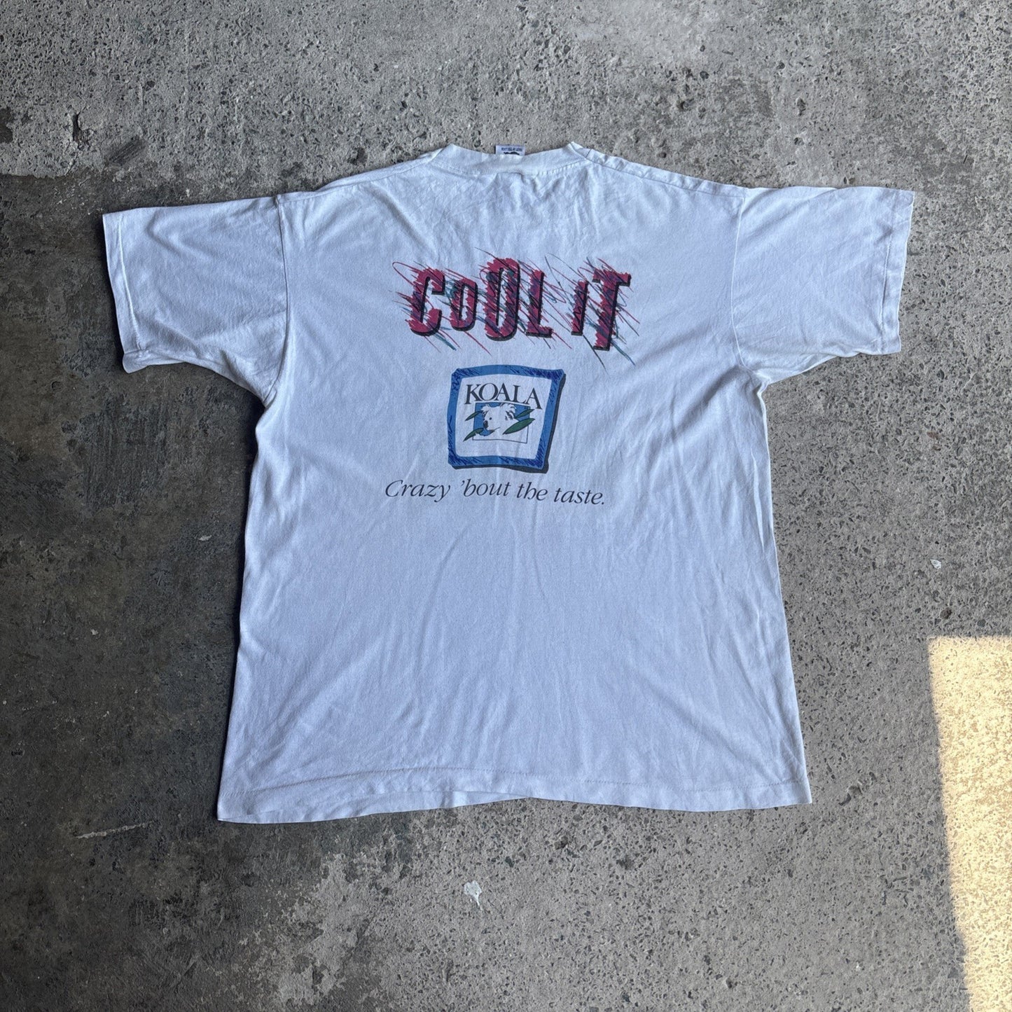 Vintage White Koala Graphic Single Stitch T-shirt | Size XL