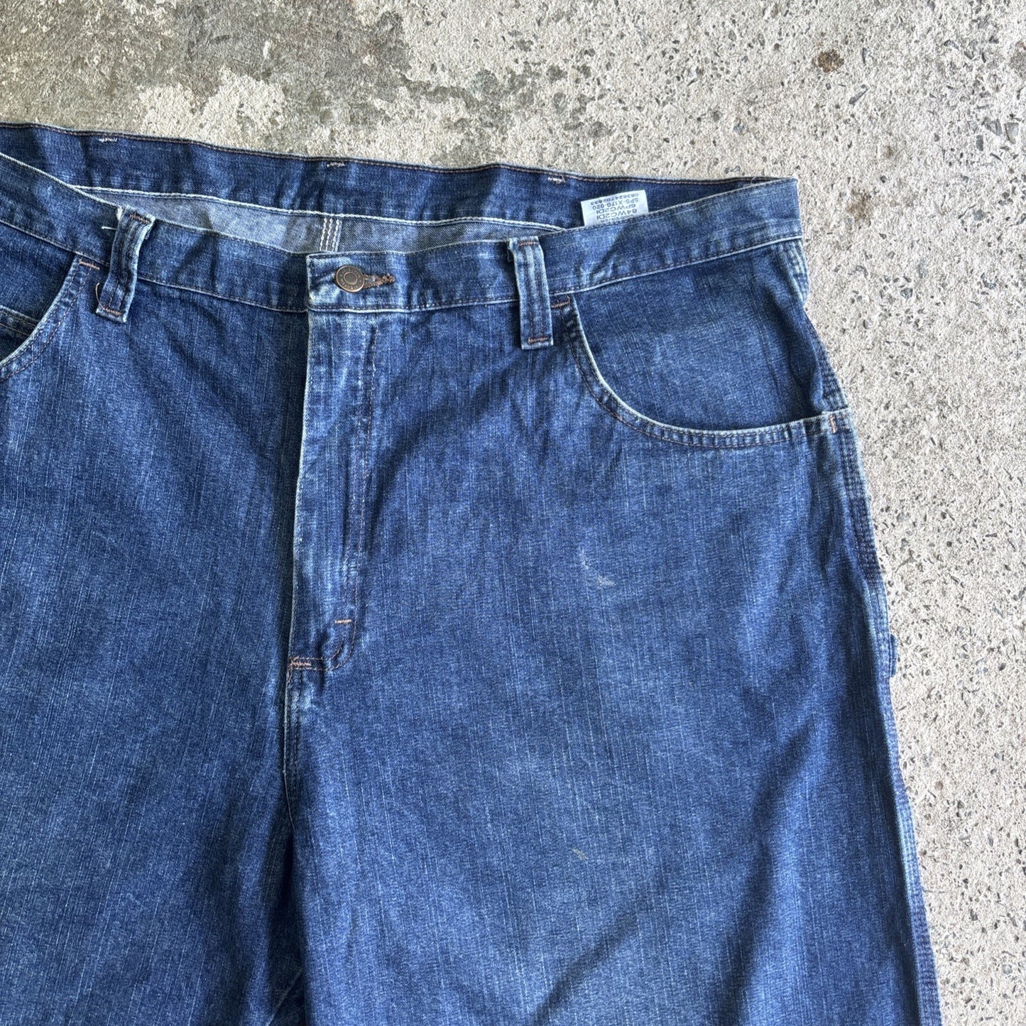 Blue Denim Wrangler Carpenter Jean Shorts | W42"