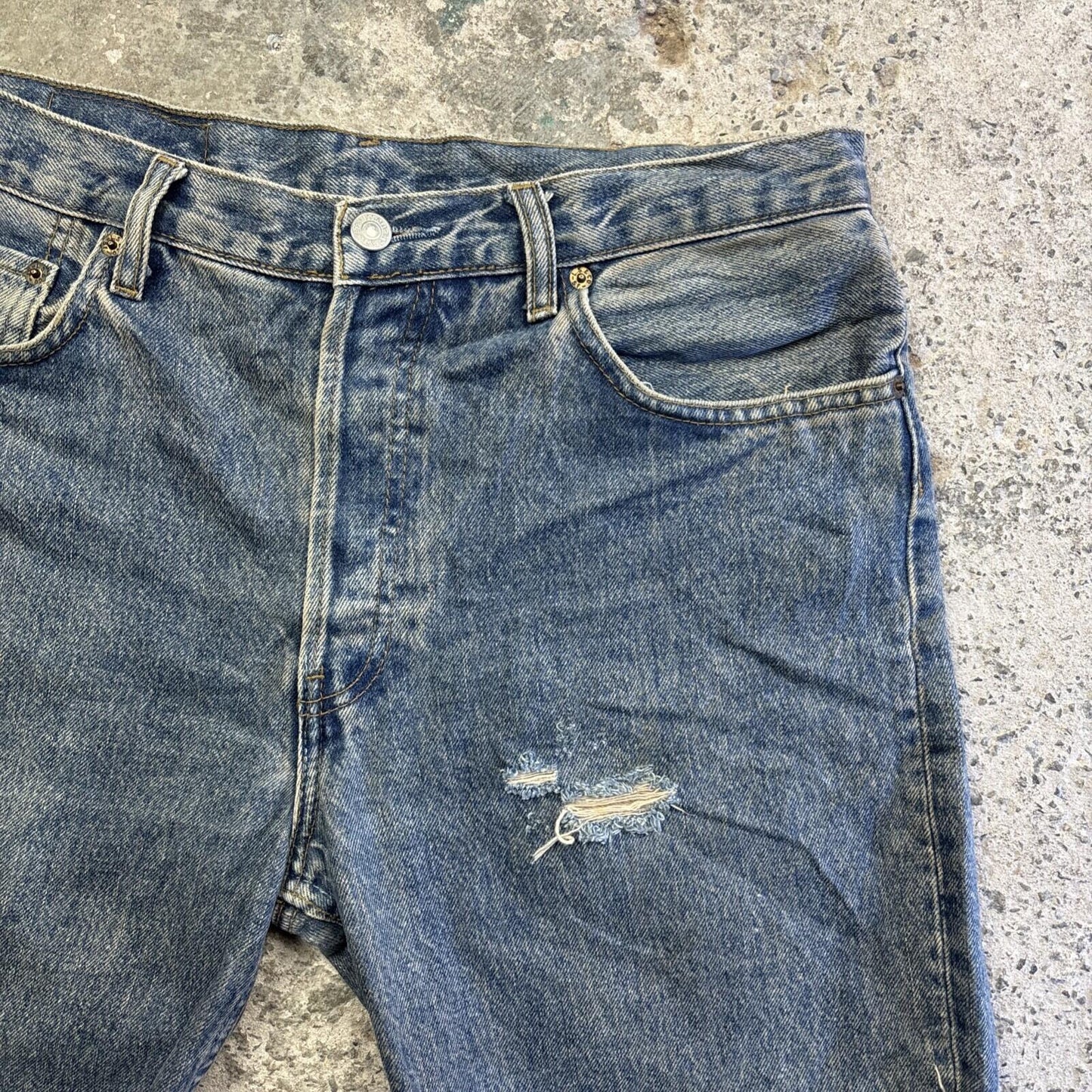 Vintage Blue Levi’s Cut Off Denim Jean Shorts | W33"