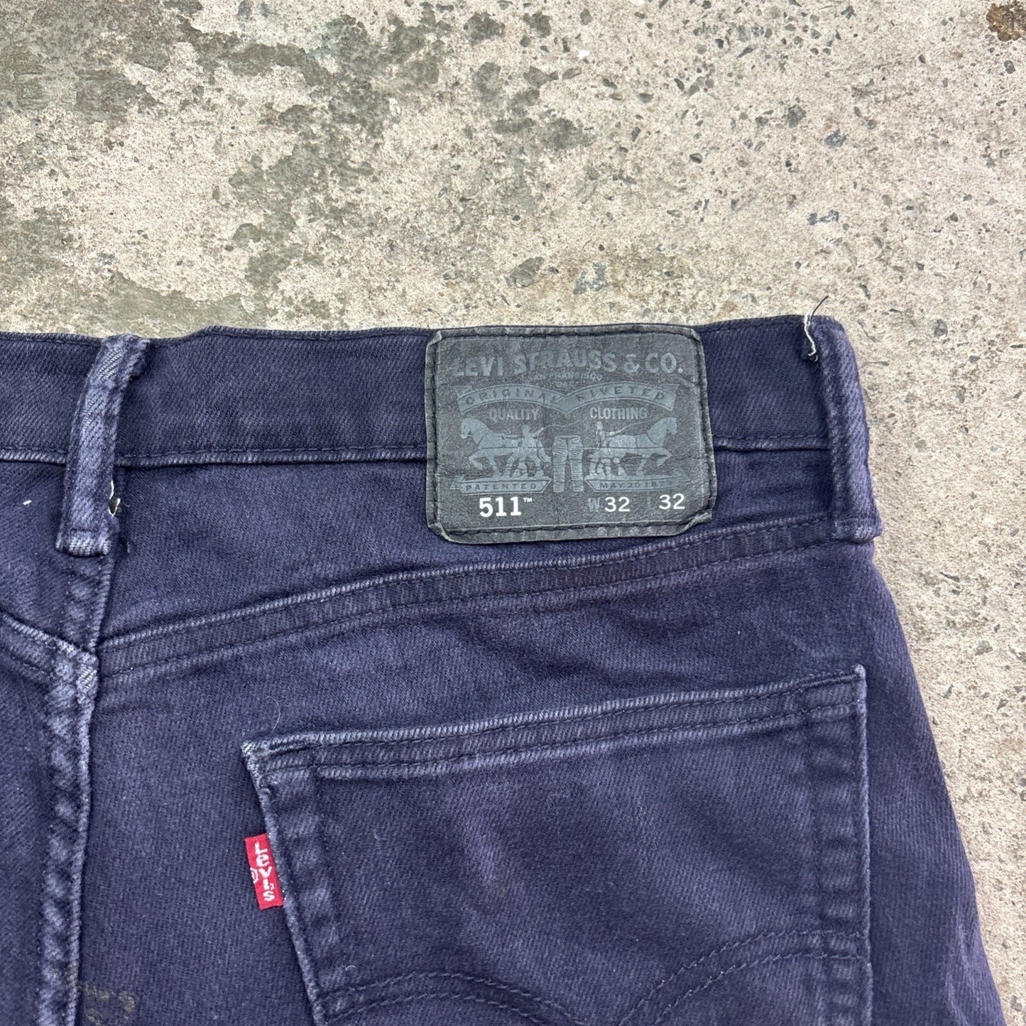 Dark Blue Levis 511 Cut Off Denim Jean Shorts | W32"