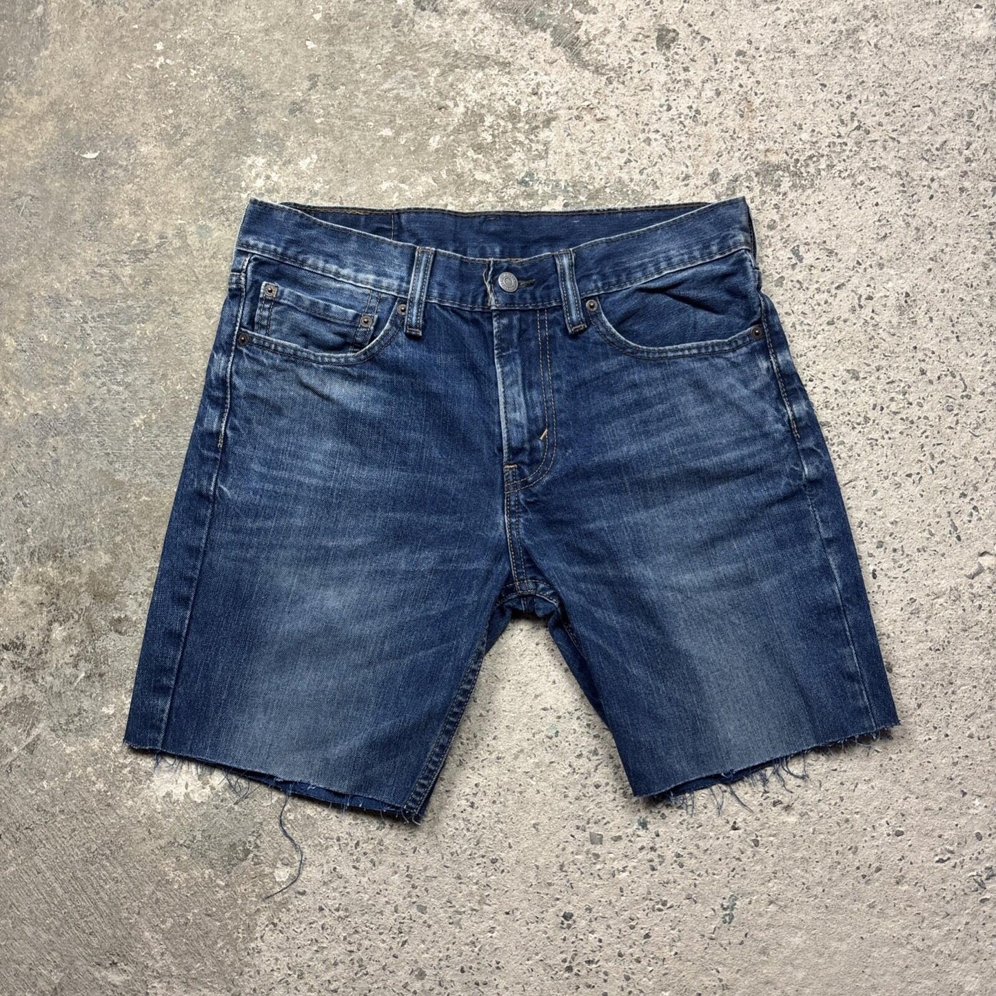 Dark Navy Denim Levi’s 511 Cut-Off Jean Shorts | W31"
