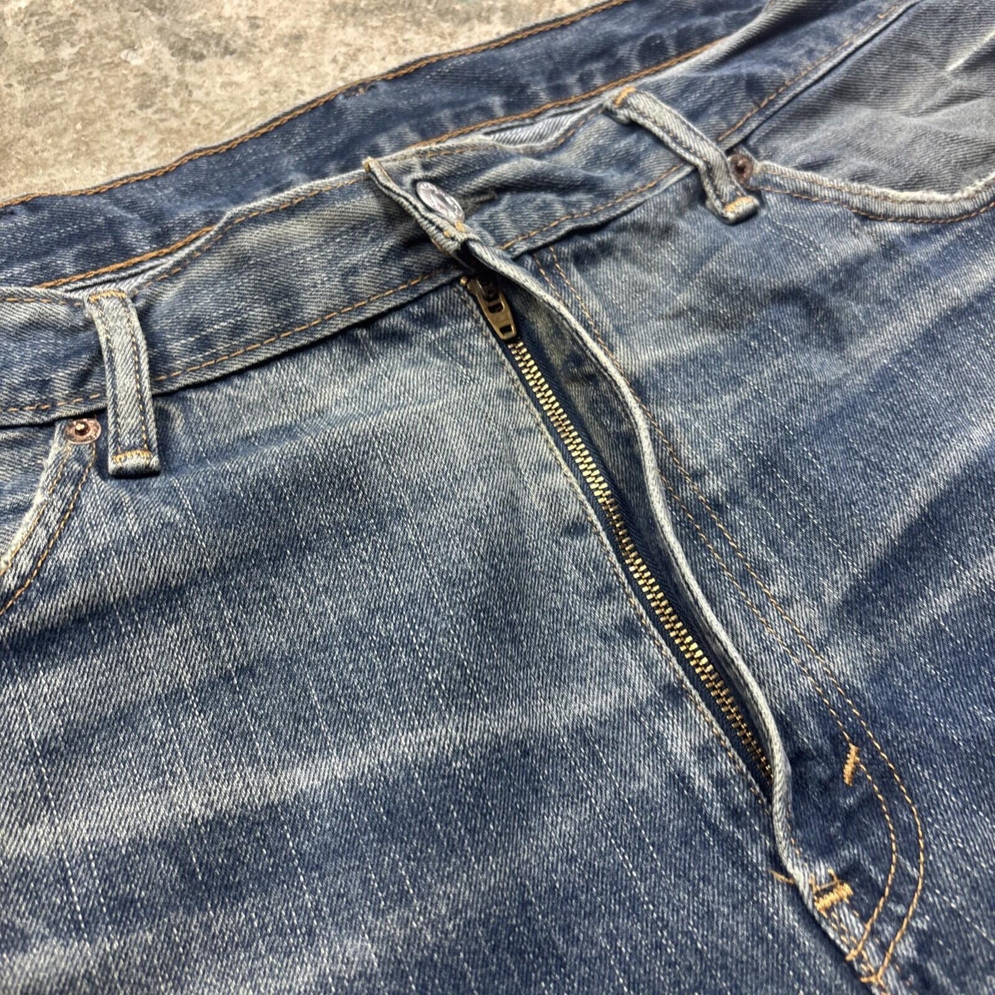 Blue Washed Denim Levi’s Cut Off Jean Shorts | 40"