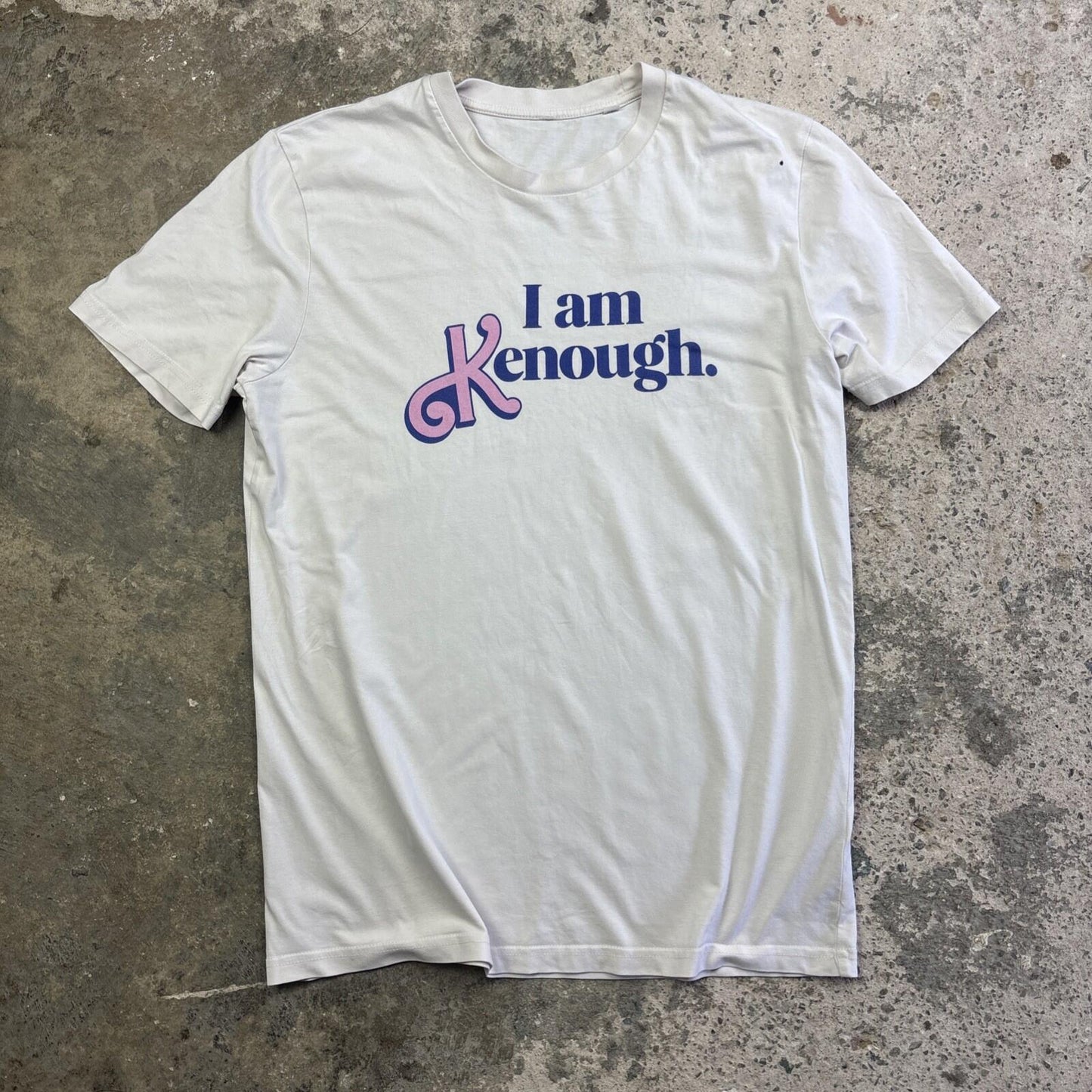 Unisex White ‘I Am Kenough’ Barbie Graphic Tee | M