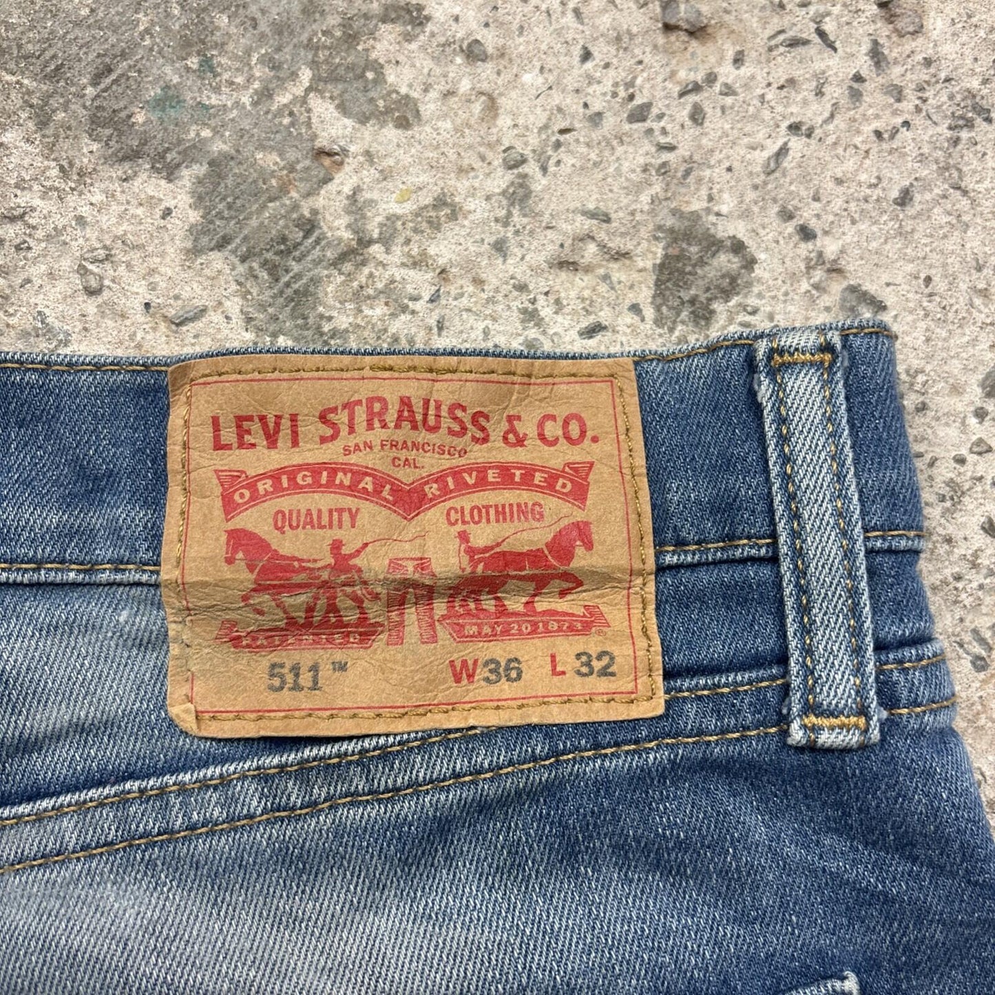 Blue Denim Levi’s 511 Cut-Off Jean Shorts | W36"