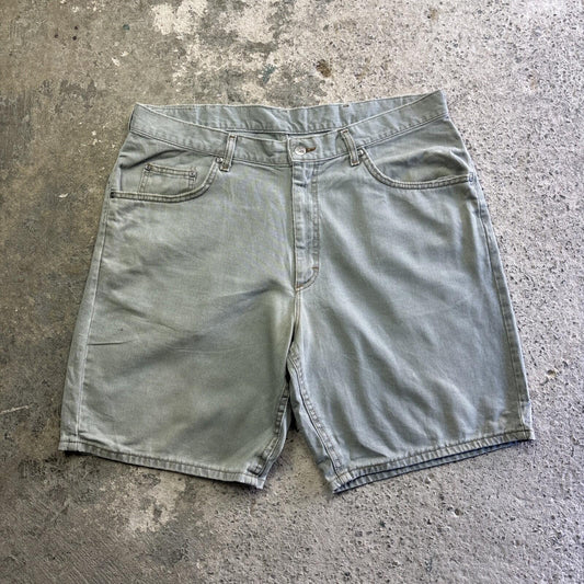 Grey Denim Lee Relaxed Fit Denim Jean Shorts | W38"