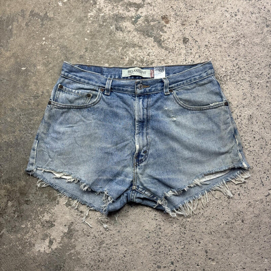 Blue Denim Levi’s Women’s  Cut Off Shorts | W36"