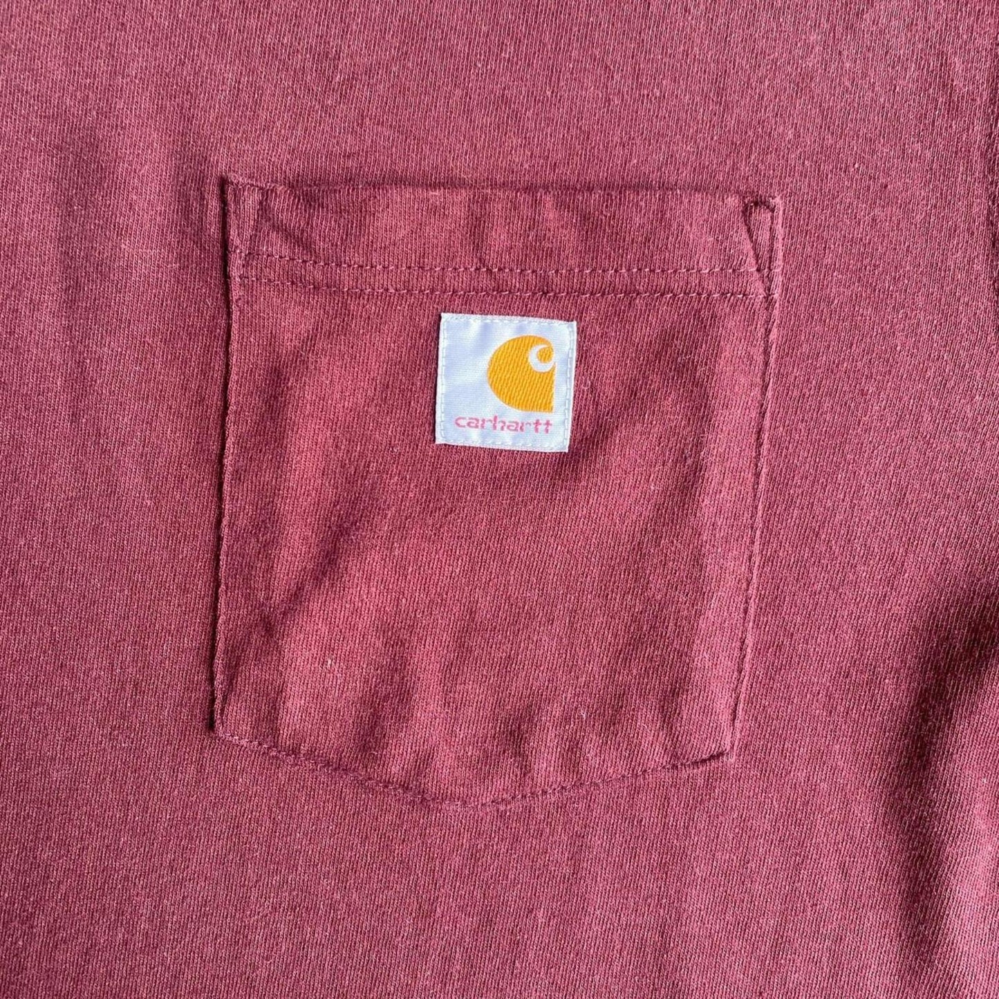 Burgundy Carhartt Single Pocket T-Shirt - L