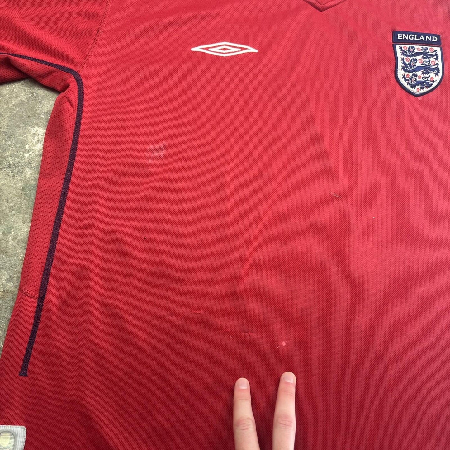 Navy & Red Reversible England Umbro 2002/2004 Football Shirt | Size XL