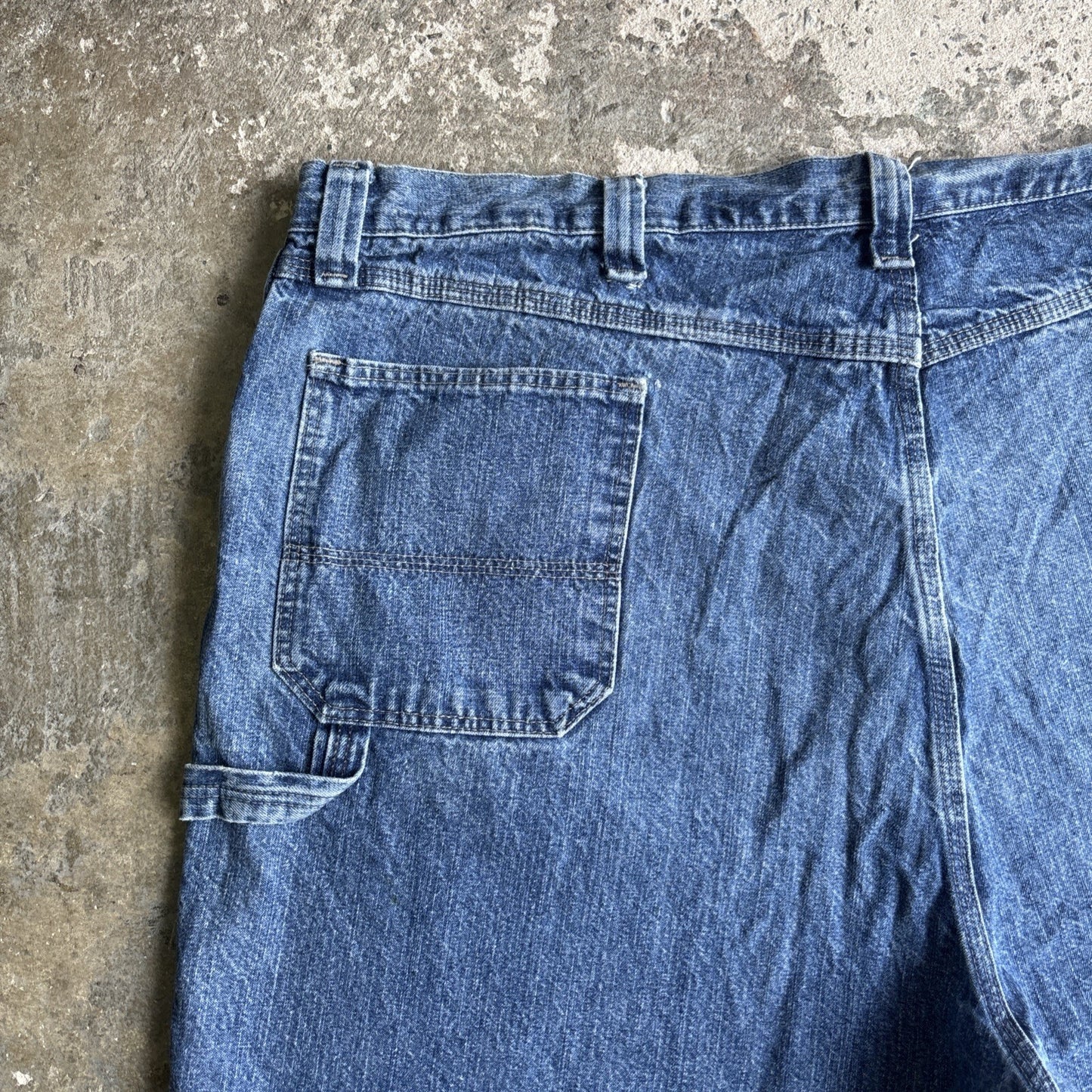 Blue Denim Wrangler Carpenter Jean Shorts | W44"