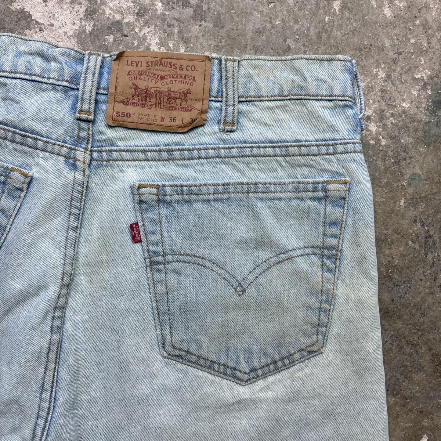 Vintage Light Blue Levi’s Men’s Cut Off Shorts Made In Canada | W36