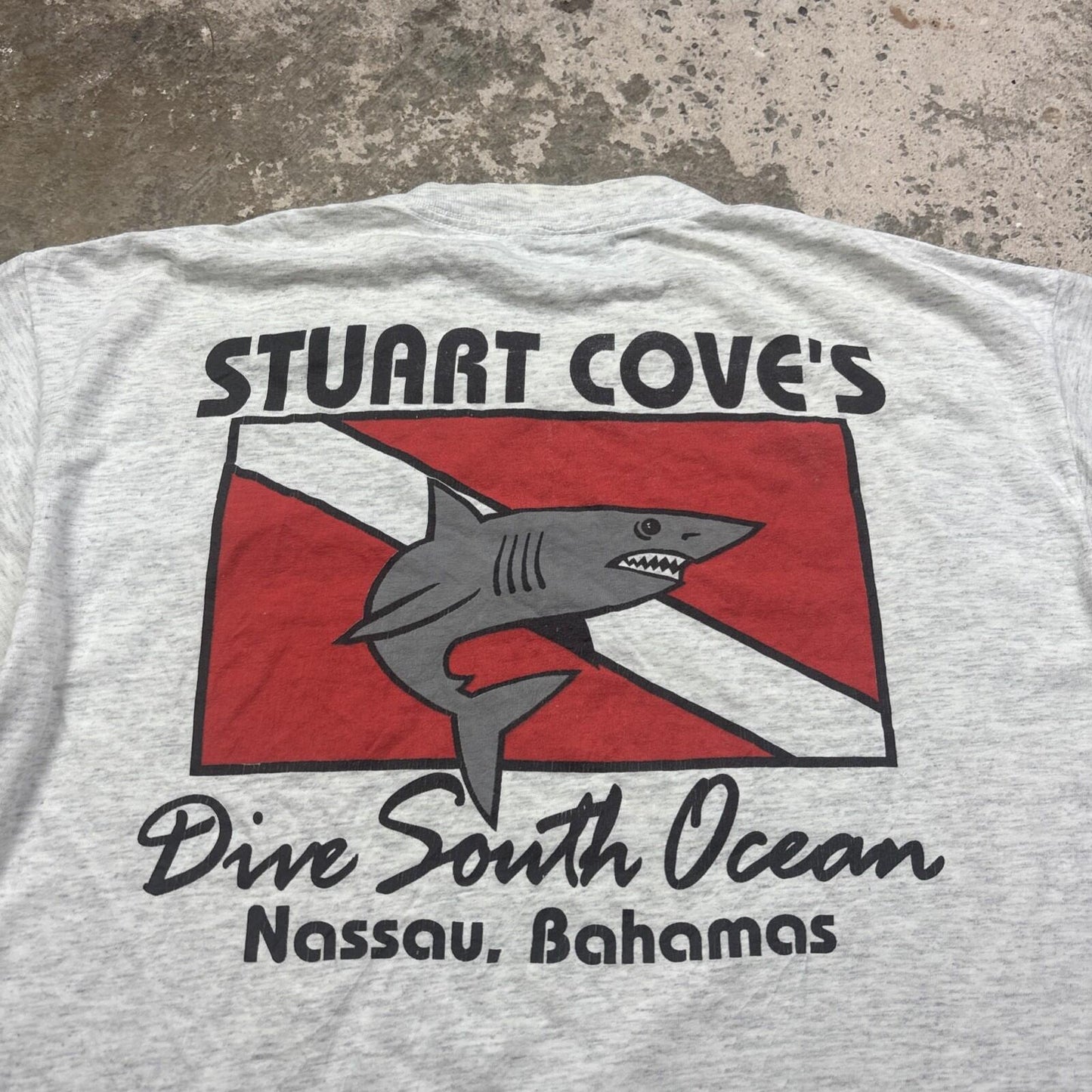 Grey Made In USA Single Stitch Tee With Diving Graphic | L