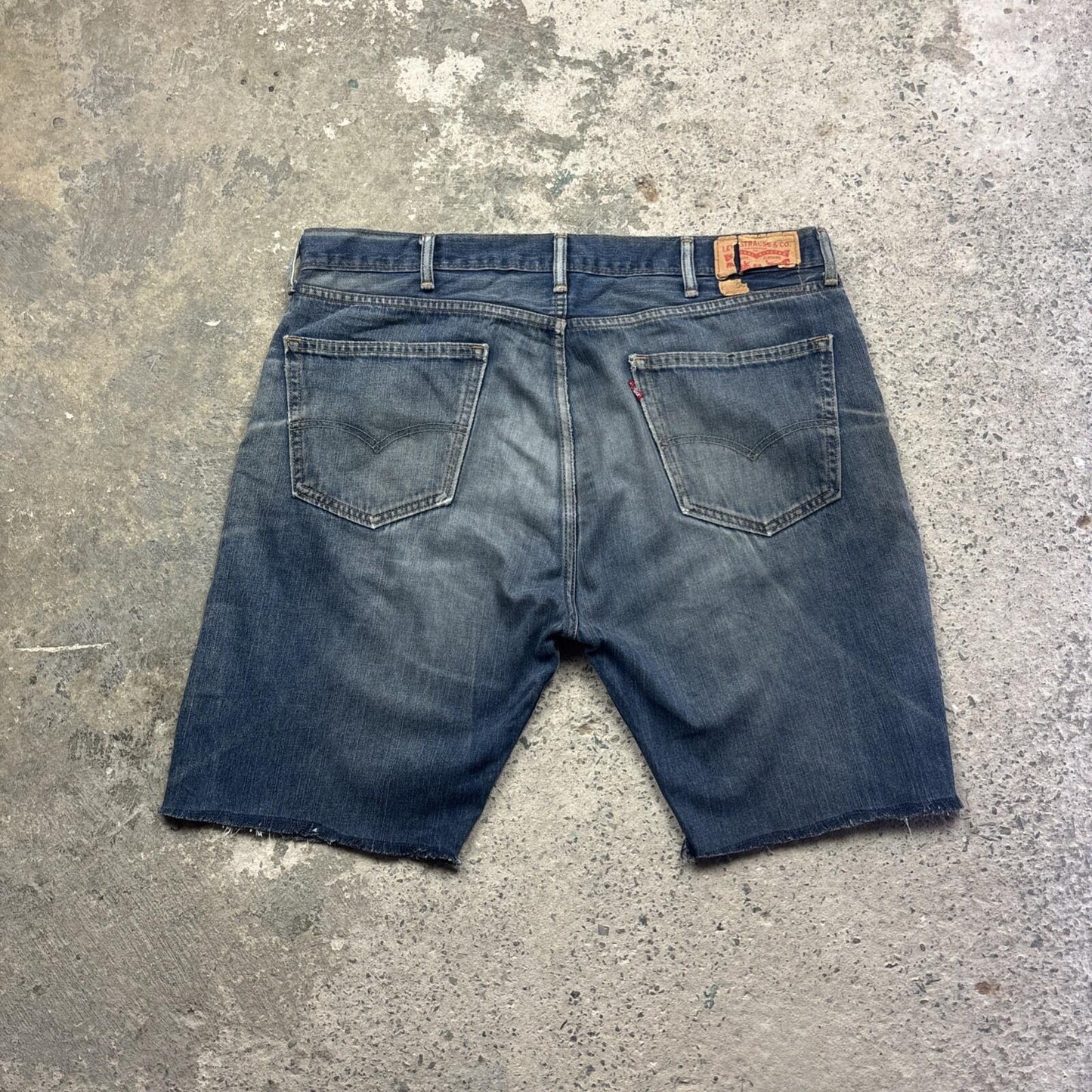 Blue Washed Denim Levi’s Cut Off Jean Shorts | 40"
