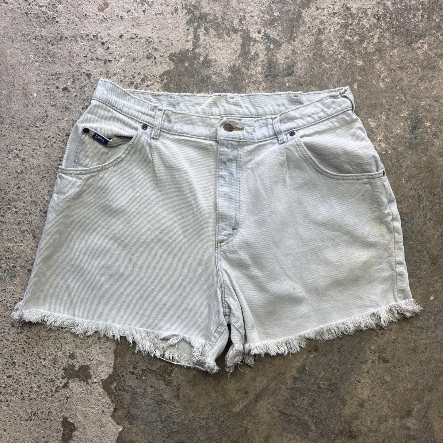 Light Blue Denim Lee Men’s Cut Off Short Shorts | W35