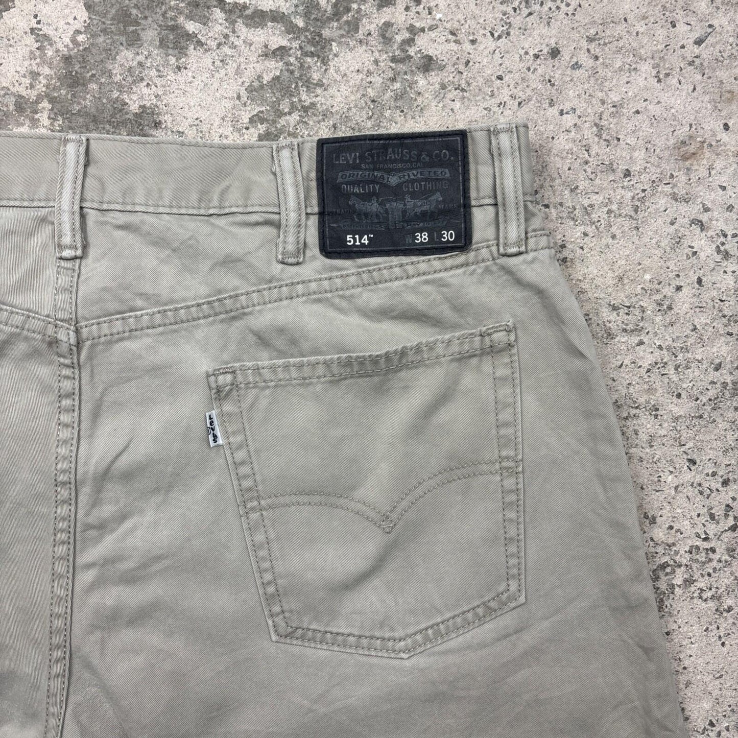 Biege Levis 514 Cotton Cut Off Shorts | W38"