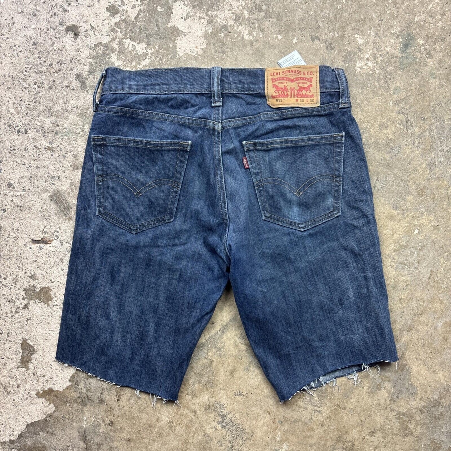 Navy Blue Denim Levi’s 511 Men’s Cut Off Shorts | W30