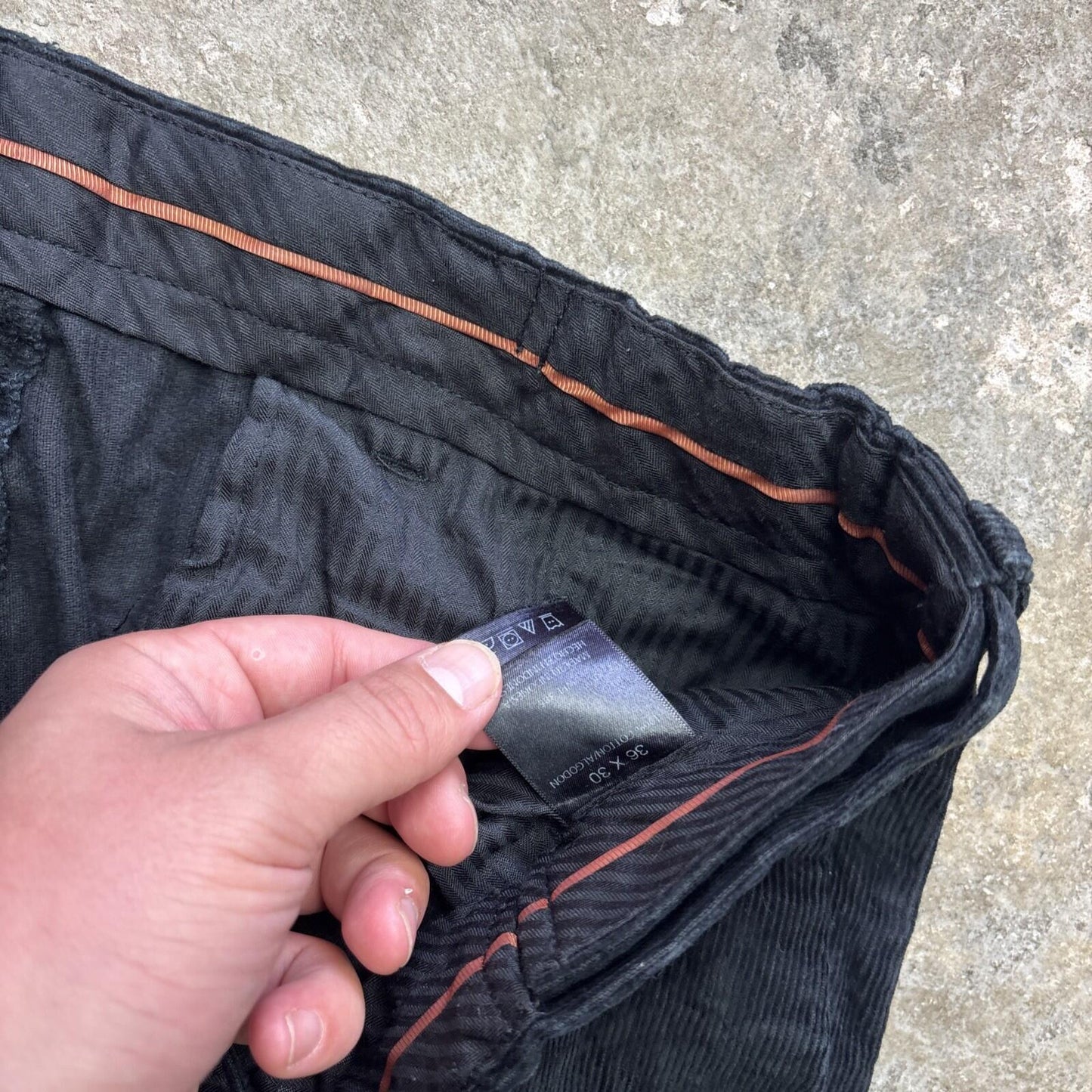 Black Corduroy Men’s Trousers - W36