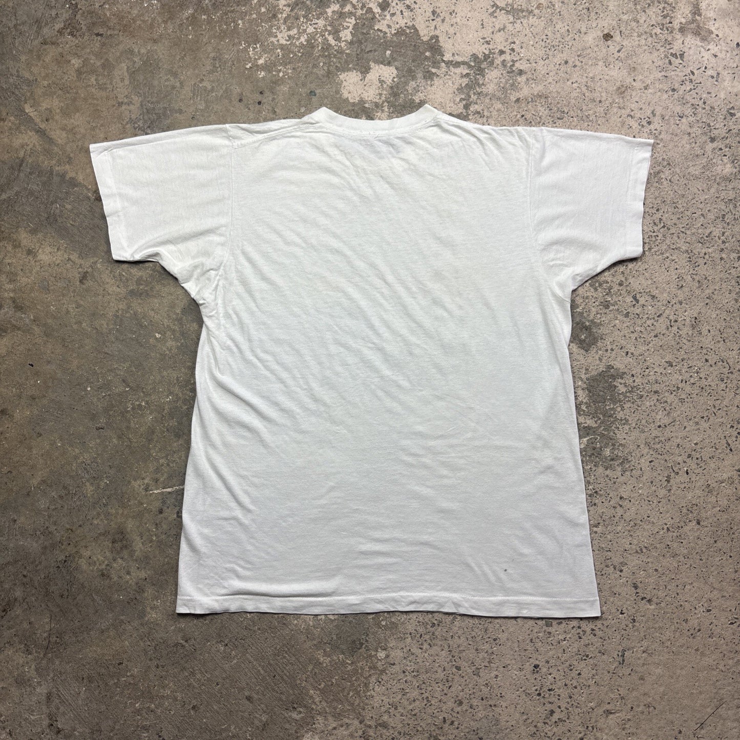 Vintage White Graphic Tennis Single Stitch T-Shirt | Size: L
