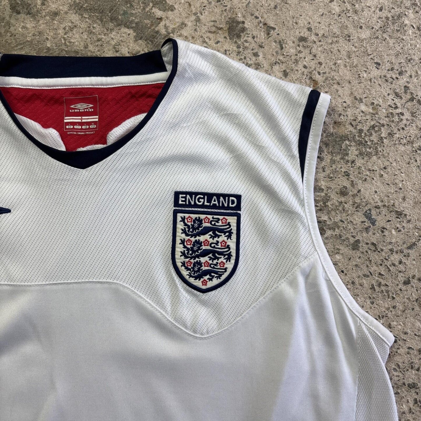 White 2000s Umbro England Football Training Vest | Size: L