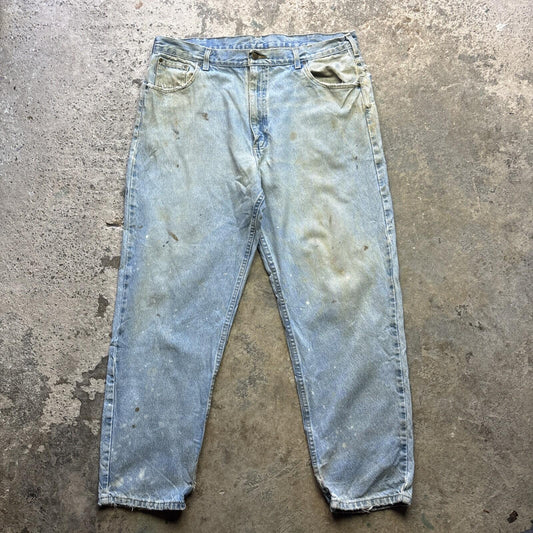 Distressed Carhartt Blue Denim Men’s Jeans - W40L30