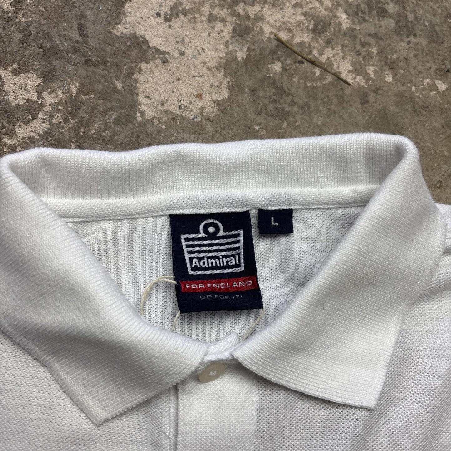 Vintage White Admiral England Football Polo Shirt | L