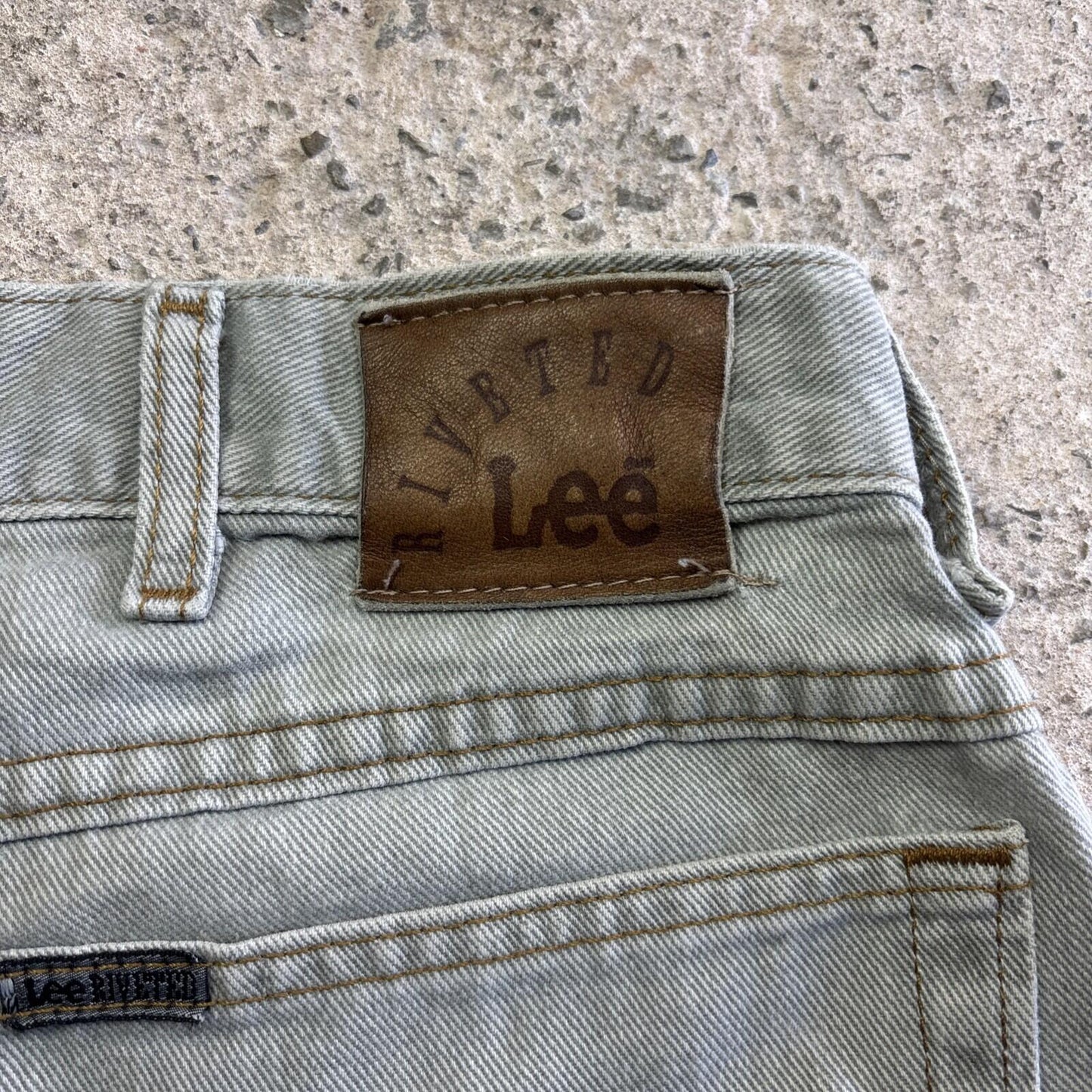 Grey Denim Lee Relaxed Fit Denim Jean Shorts | W38"