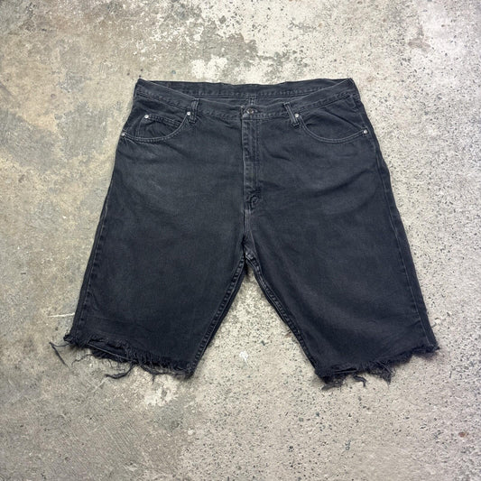Black Denim Wrangler Cut Off Jean Shorts | W40"