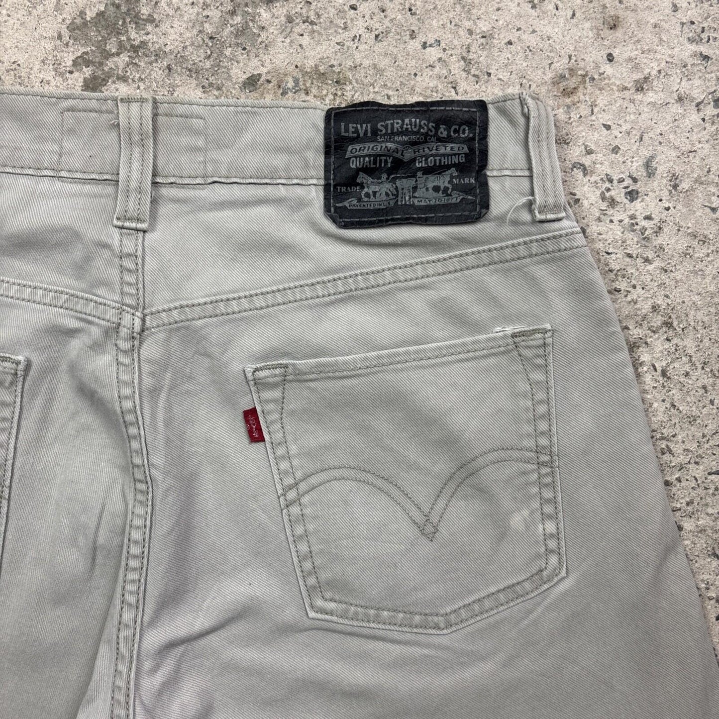 Beige Denim Levis 511 Skinny Cut Off Jean Shorts | W31"