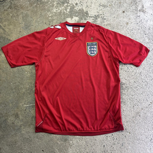 2006-08 Red Umbro England Football Men’s Shirt | XL