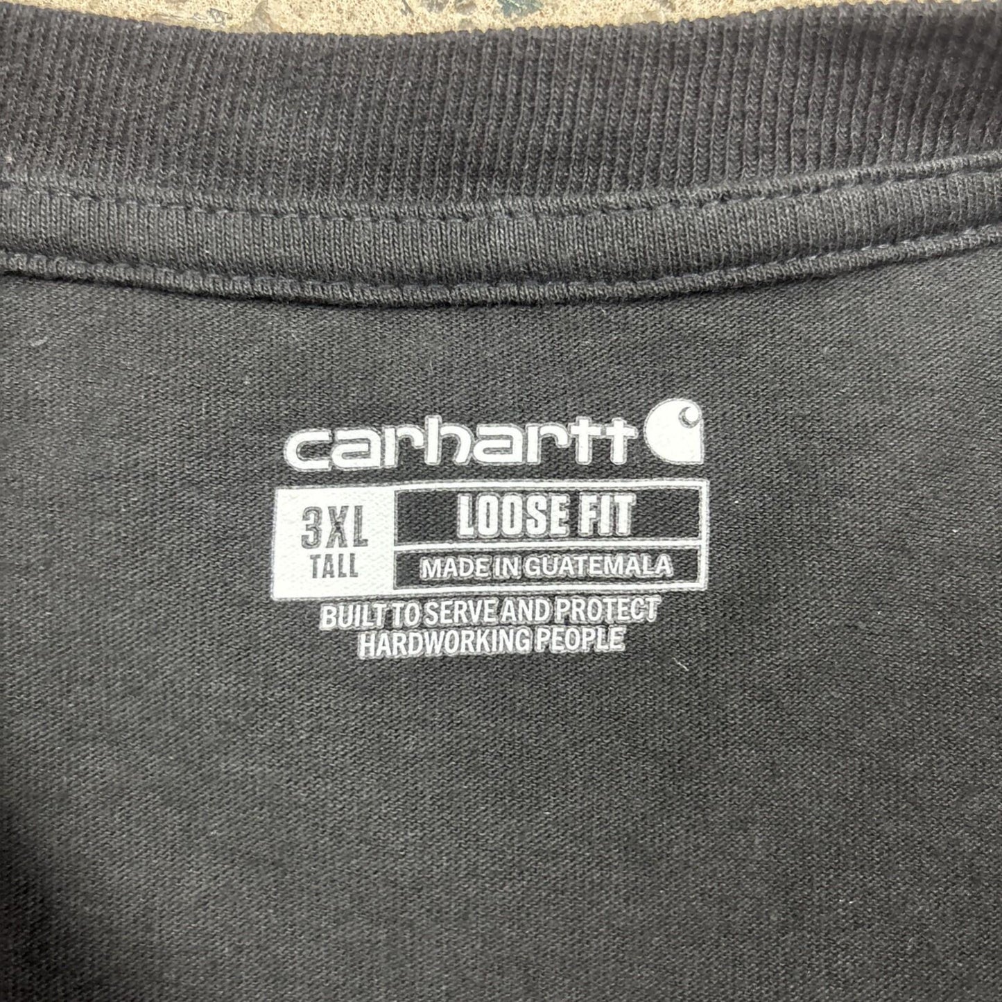 Black Carhartt Button Up Loose T-Shirt With Chest Pocket | Size 3XL