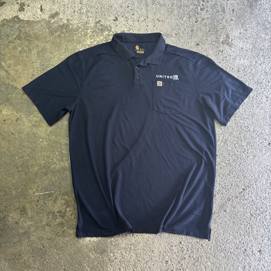 Navy Carhartt Embroidered Chest Pocket Polo Shirt | Size   XL (Tall)