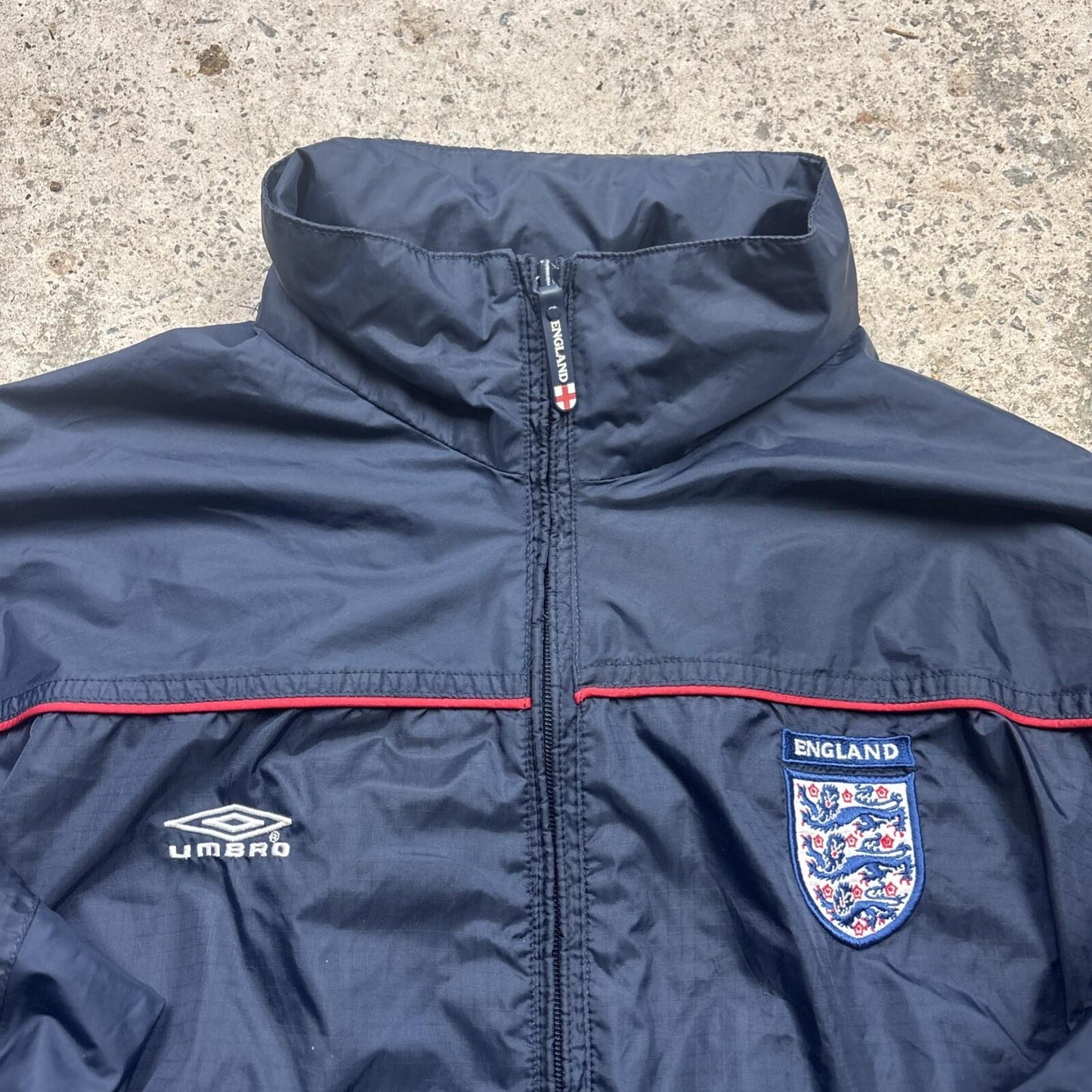 00s Navy England Umbro Men’s Windbreaker Jacket | M