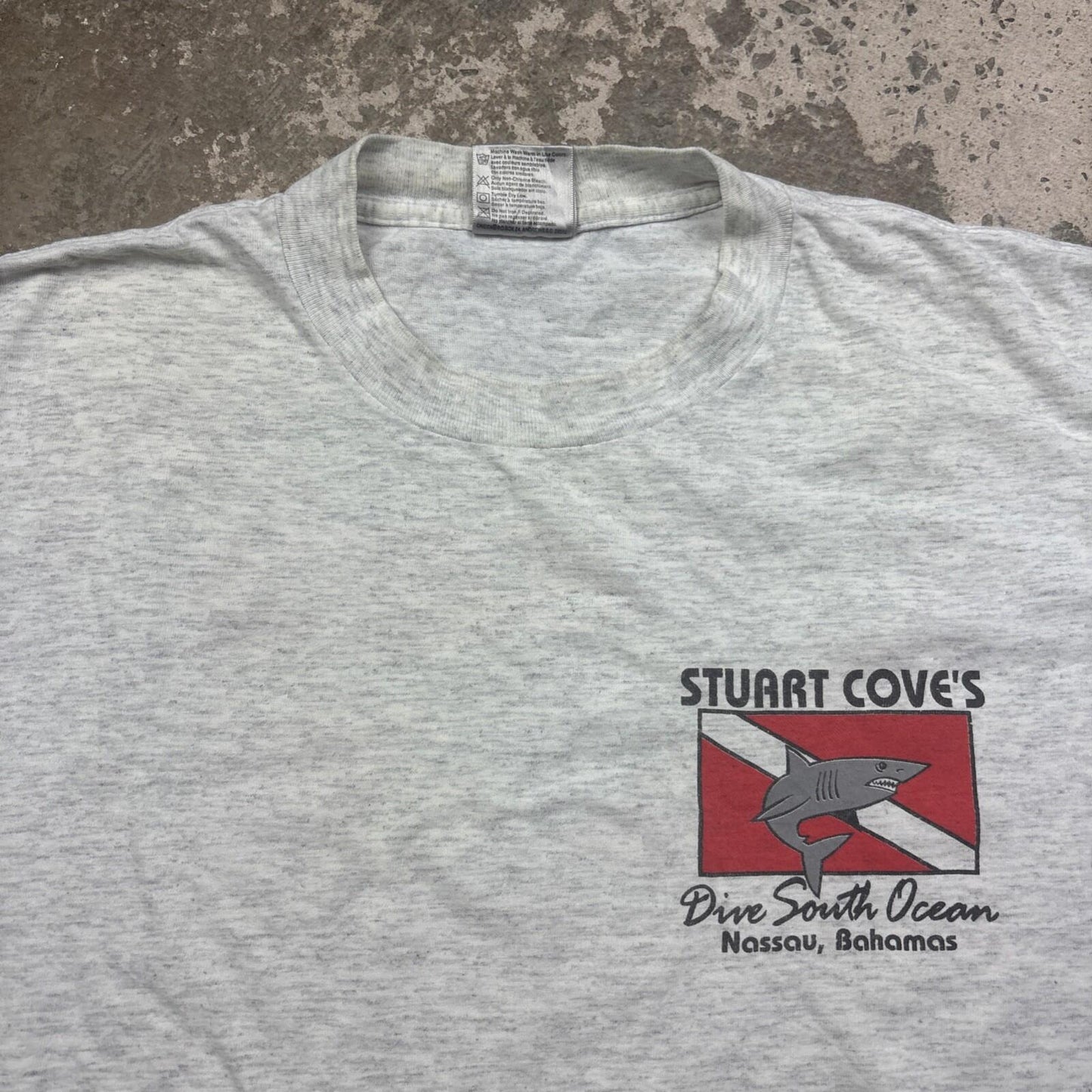 Grey Made In USA Single Stitch Tee With Diving Graphic | L