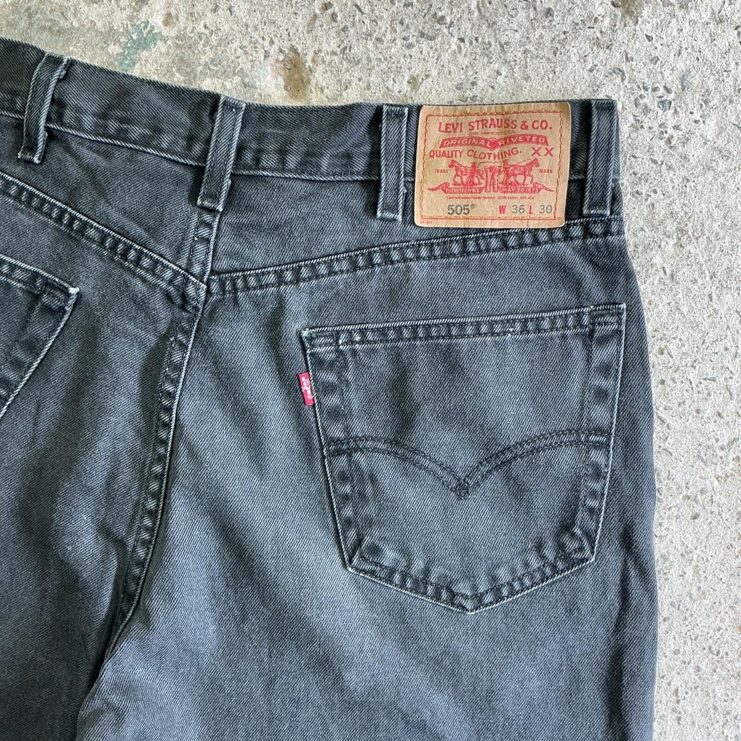 Black Levi’s Denim Jean Shorts with Cut Offs | W36