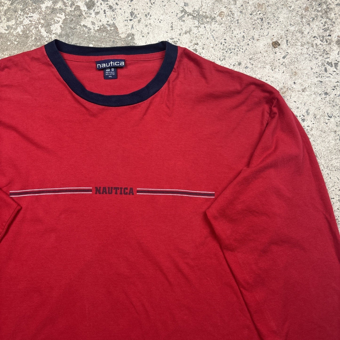 Red Long-Sleeve Náutica Graphic T-Shirt | Size: 2XL