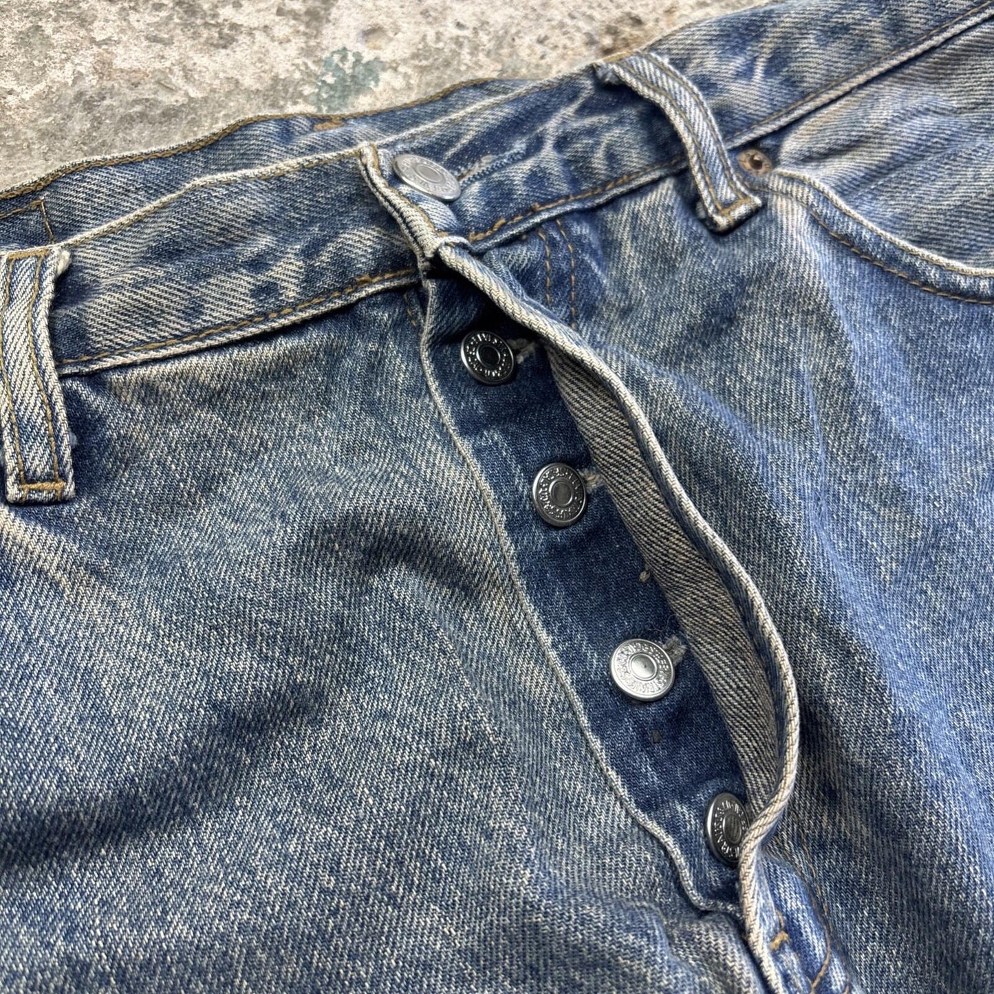 Vintage Blue Levi’s Cut Off Denim Jean Shorts | W33"