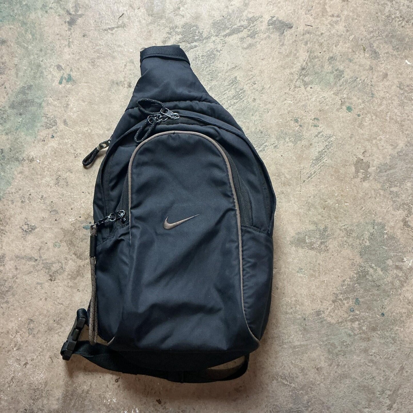 Black and Khaki Nike Pullover Backpack Rucksack