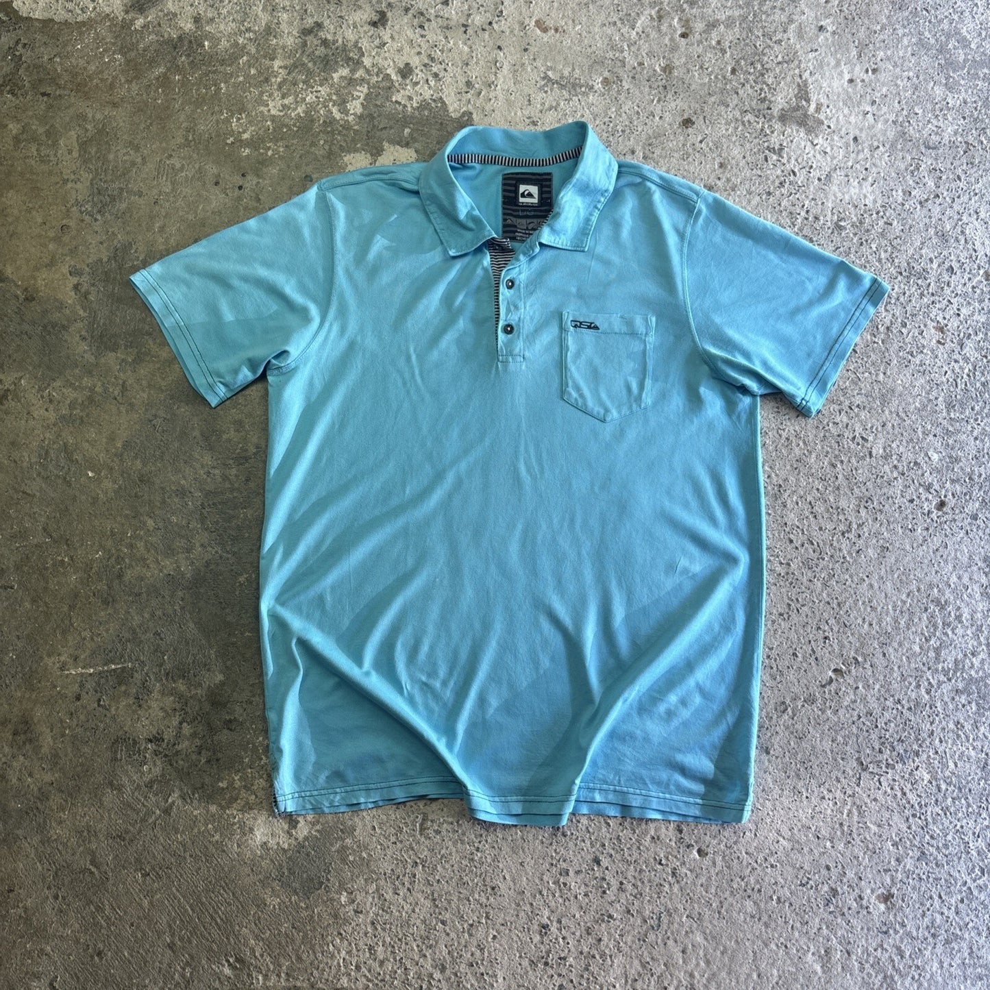 Blue Quiksilver Y2K Polo Shirt W/ Chest Pocket | Size L