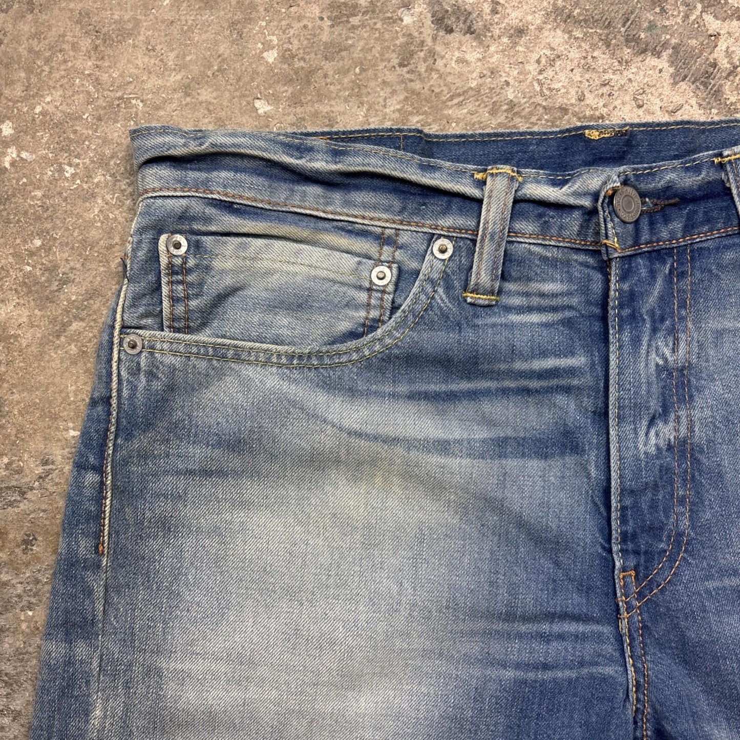 Faded Blue Denim Levi’s 511 Cut Off Jean Shorts | W34"