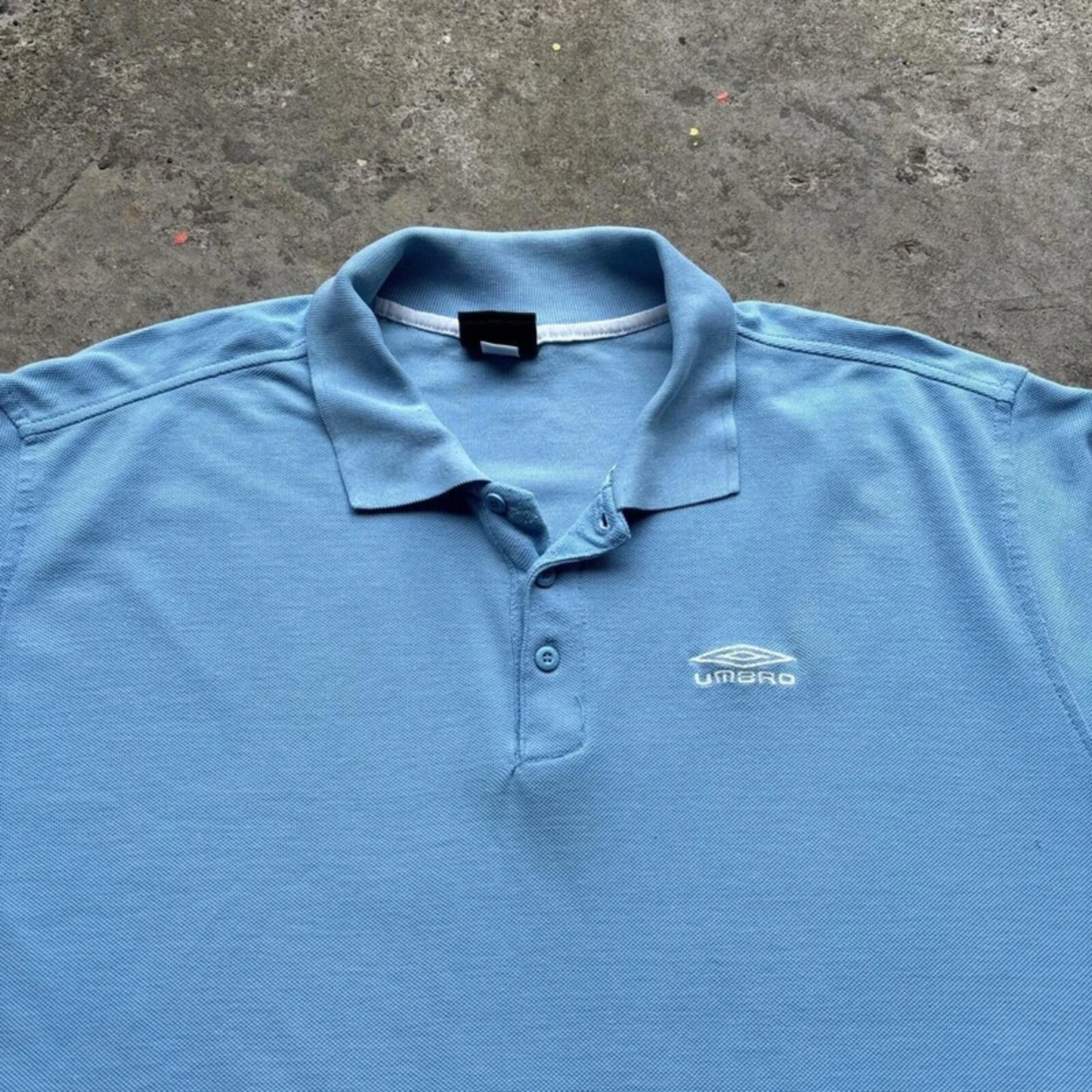 00s Baby blue Umbro Polo shirt - XXL