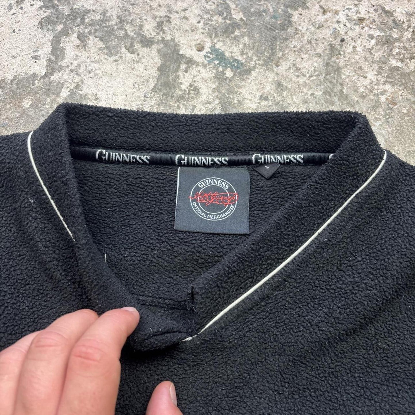 Vintage Black Guinness Men’s Fleece Sweatshirt - L