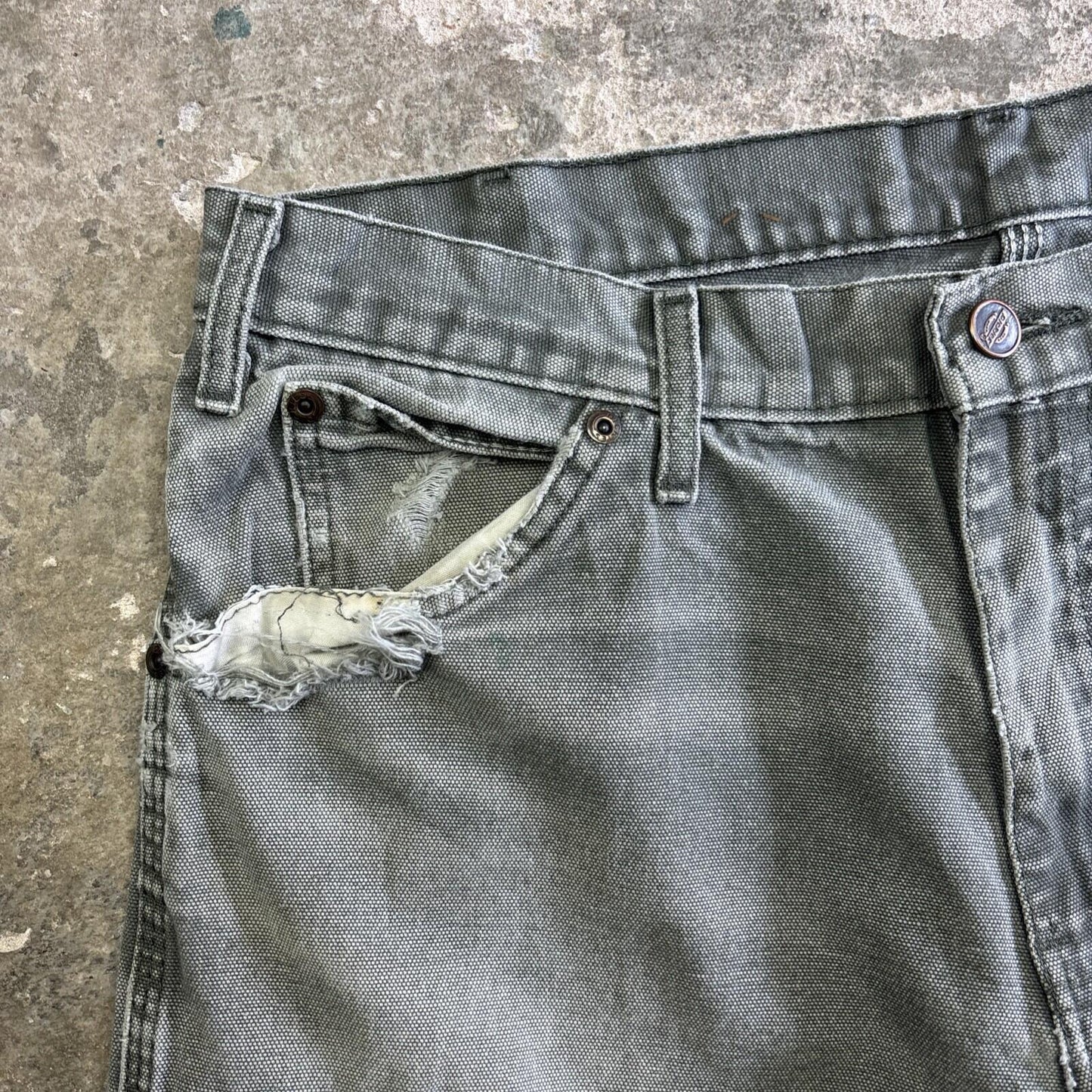 Grey Dickies Distressed Carpenter Pants | W36"