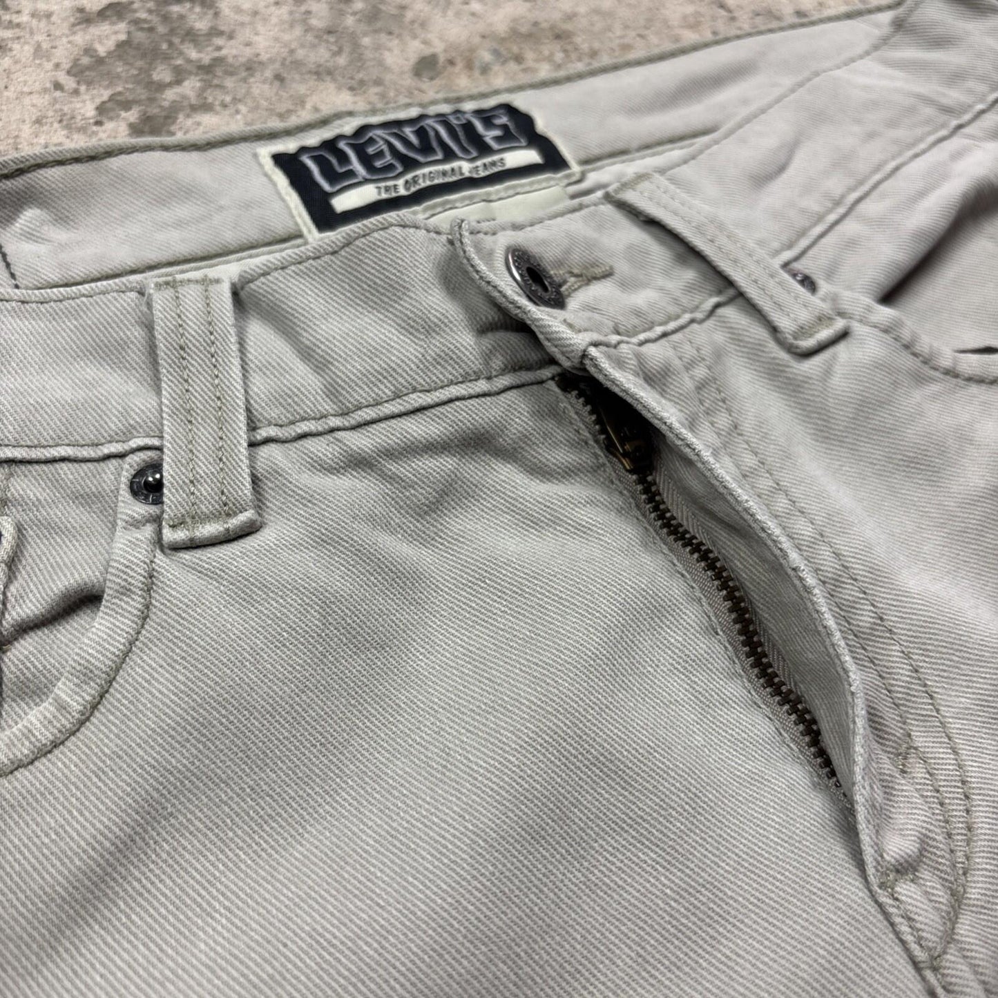 Beige Denim Levis 511 Skinny Cut Off Jean Shorts | W31"