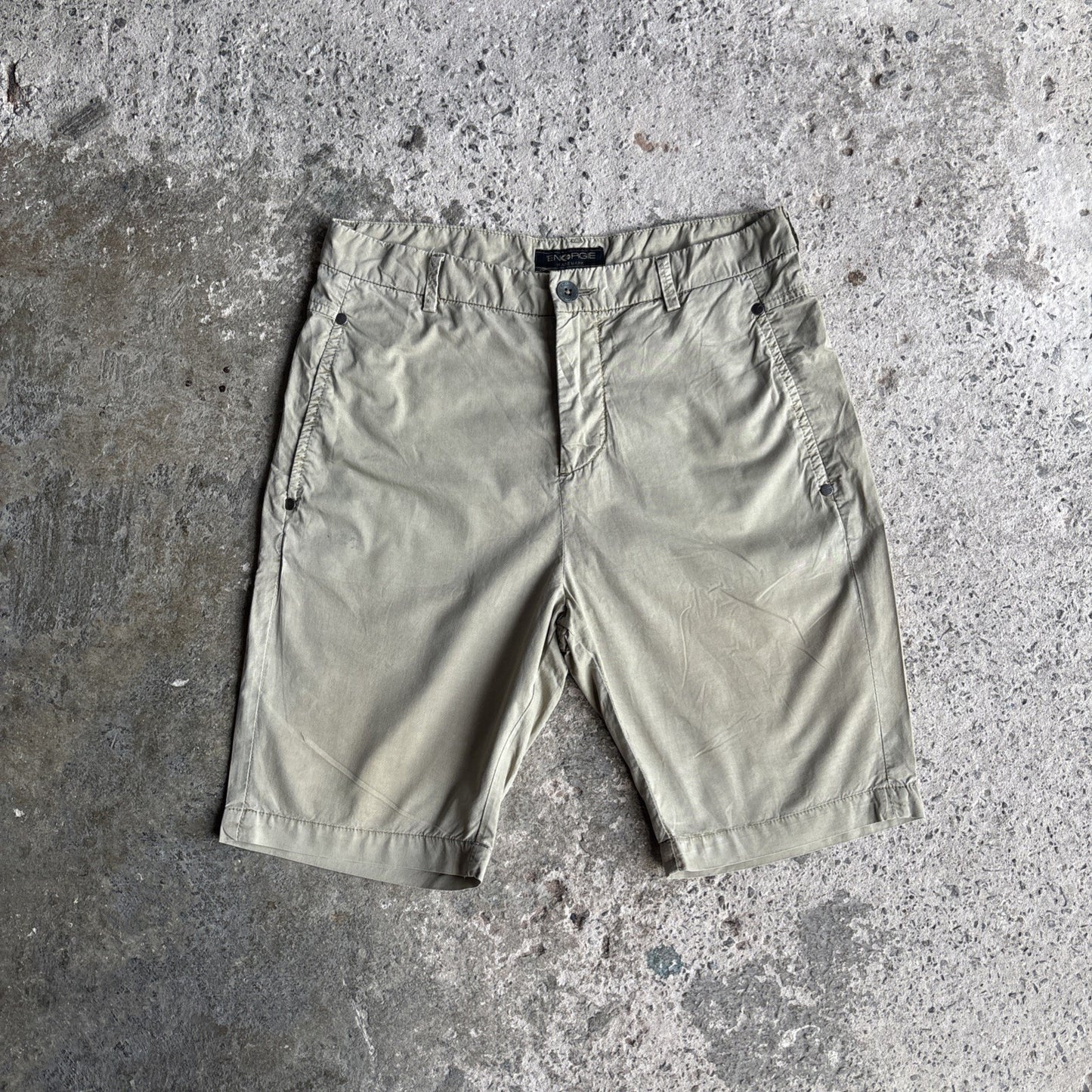 Light Khaki Green Energie Cotton Chino Shorts | W30