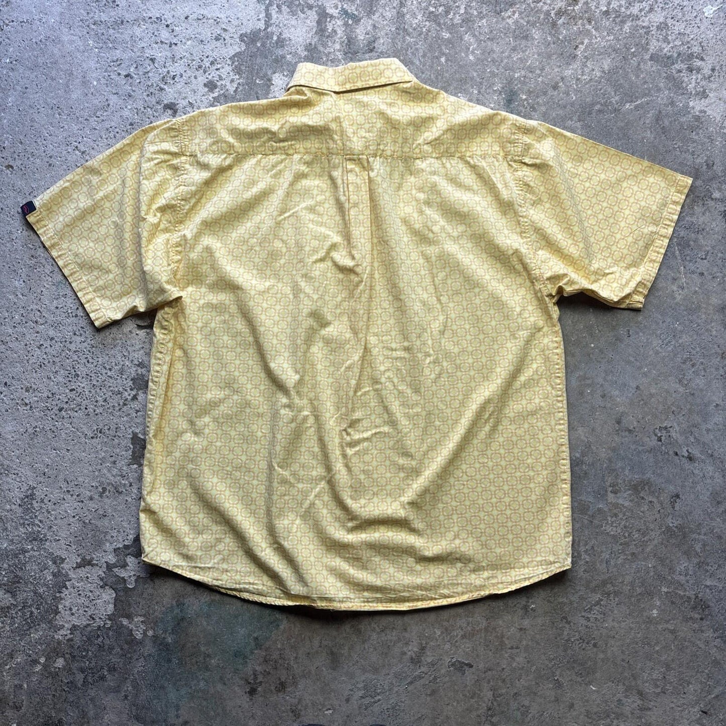 Vintage Yellow Patterned Vans Men’s Short Sleeved Shirt - XL