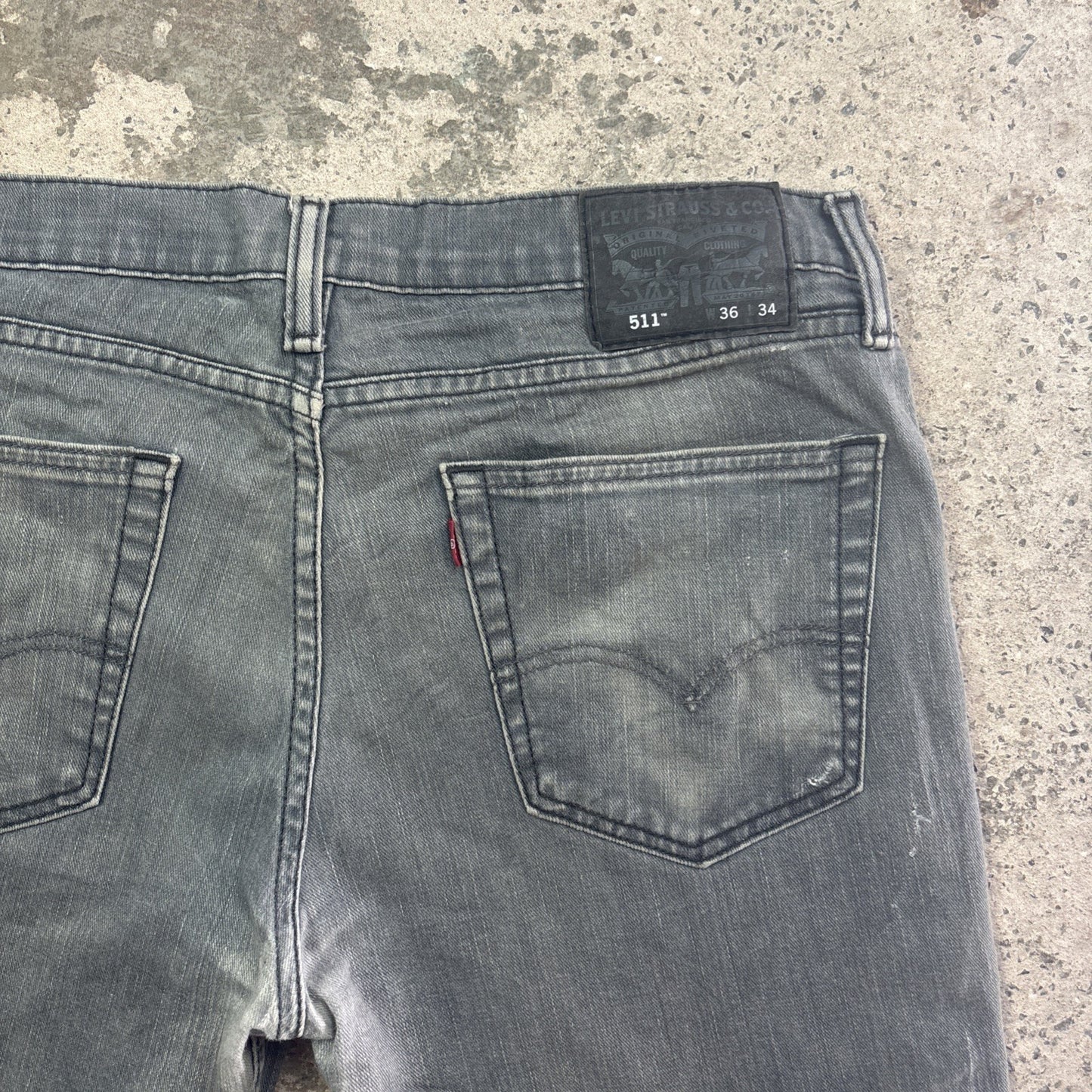 Grey Levis 511 Cut Off Jean Shorts | W36"