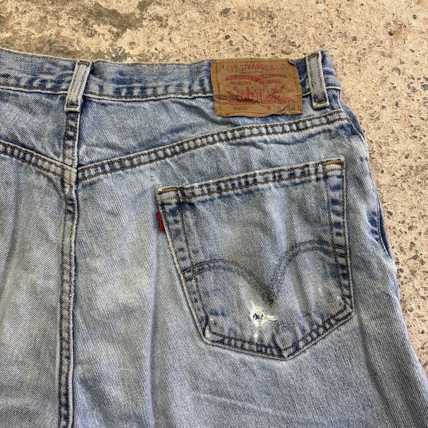 Blue Levi’s 505 Cut Off Denim Jean Shorts | W36"